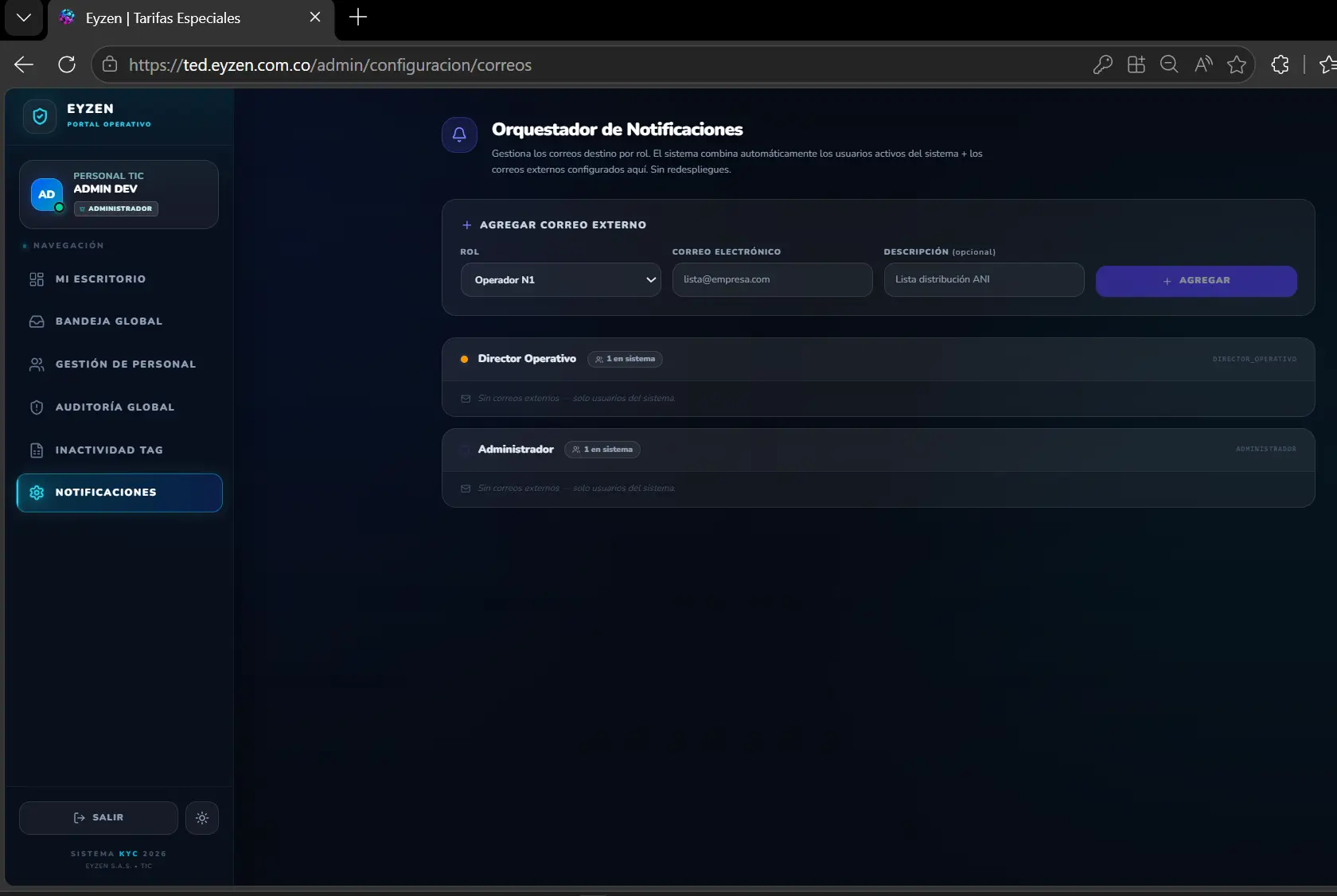 Orquestador de Notificaciones