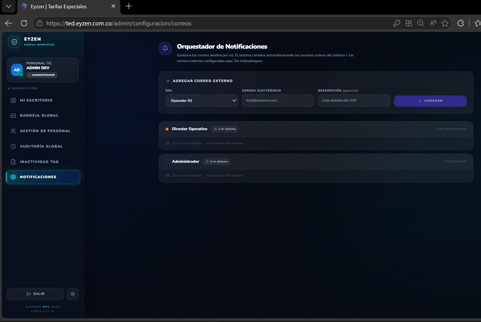 Orquestador de Notificaciones